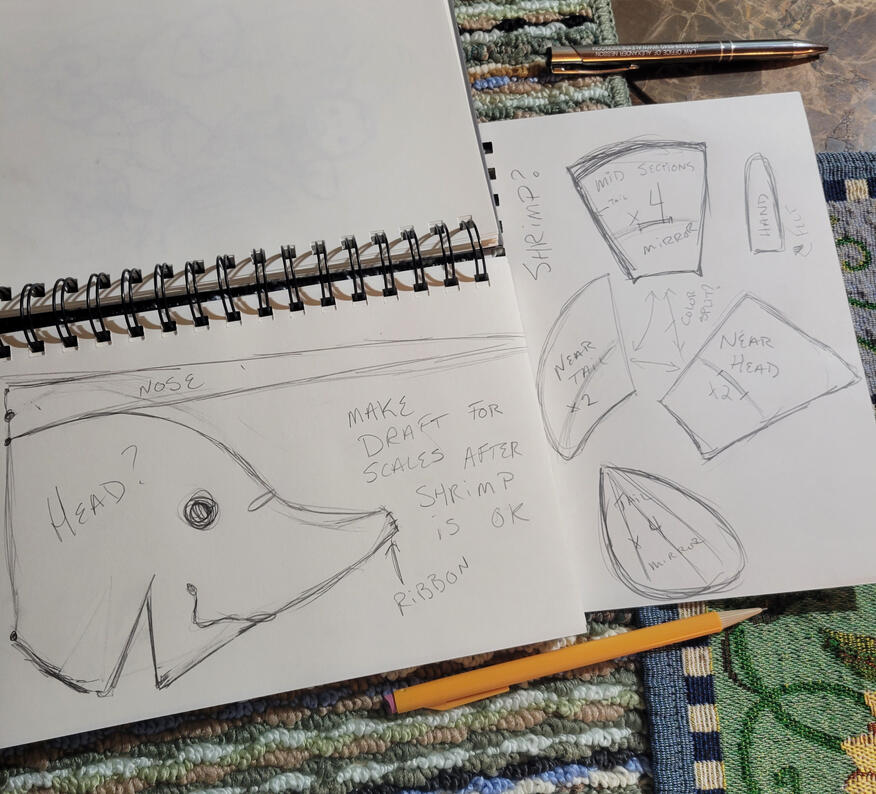 ... -3 (First and final draft of pattern in my sketchbook)
